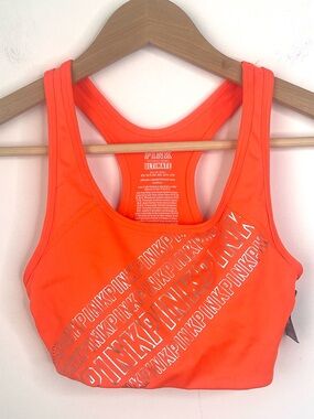 NWT PINK Victoria's Secret Vibrant Orange Sports Bra Size Xs
